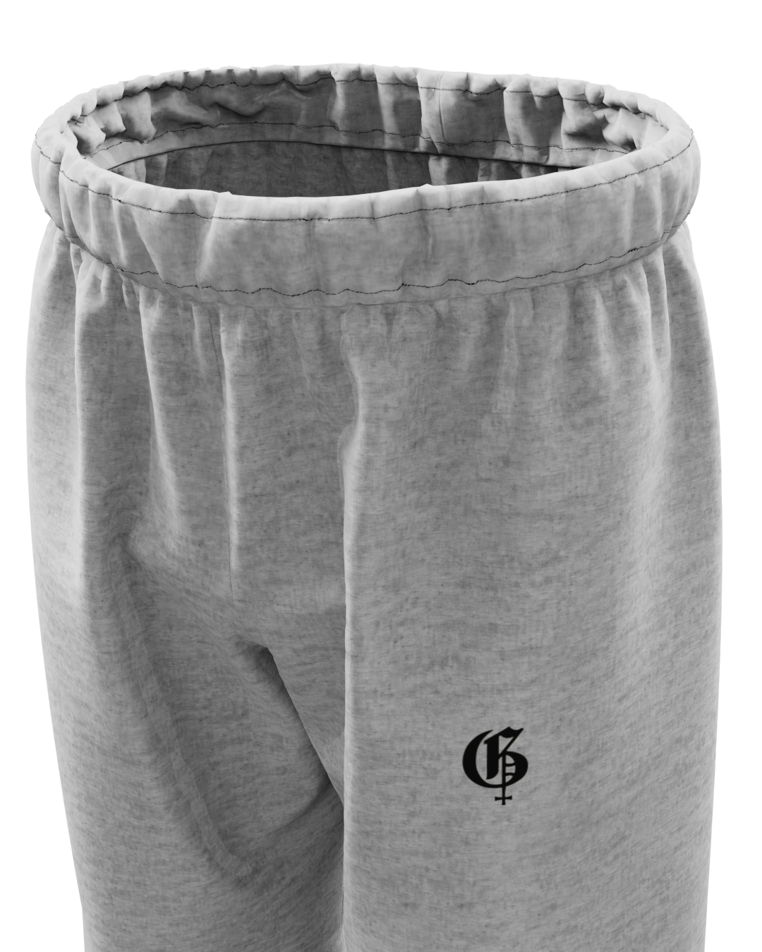 Basic Grey Genrage Baggy Pants