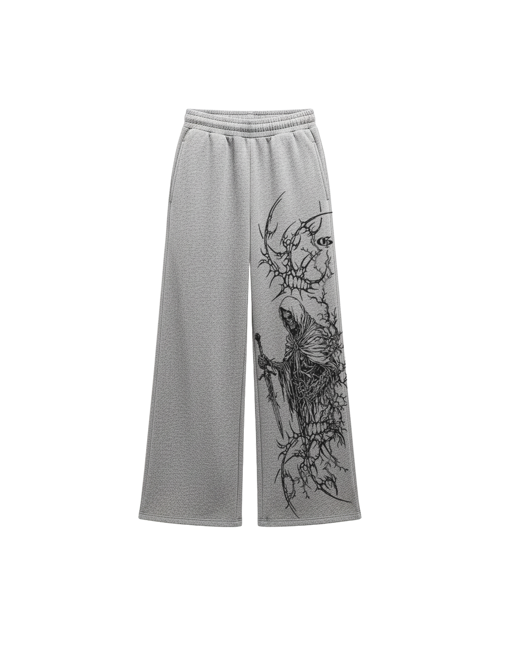 Duelist Grey Melange Unisex Straight Fit Baggy Pants