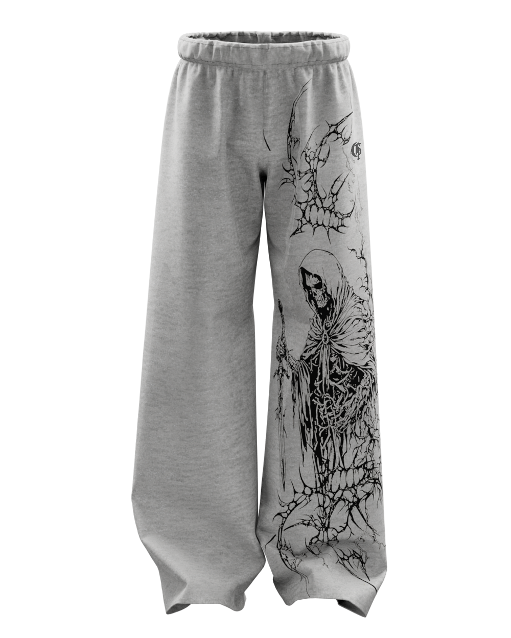 Duelist Grey Melange Unisex Straight Fit Baggy Pants