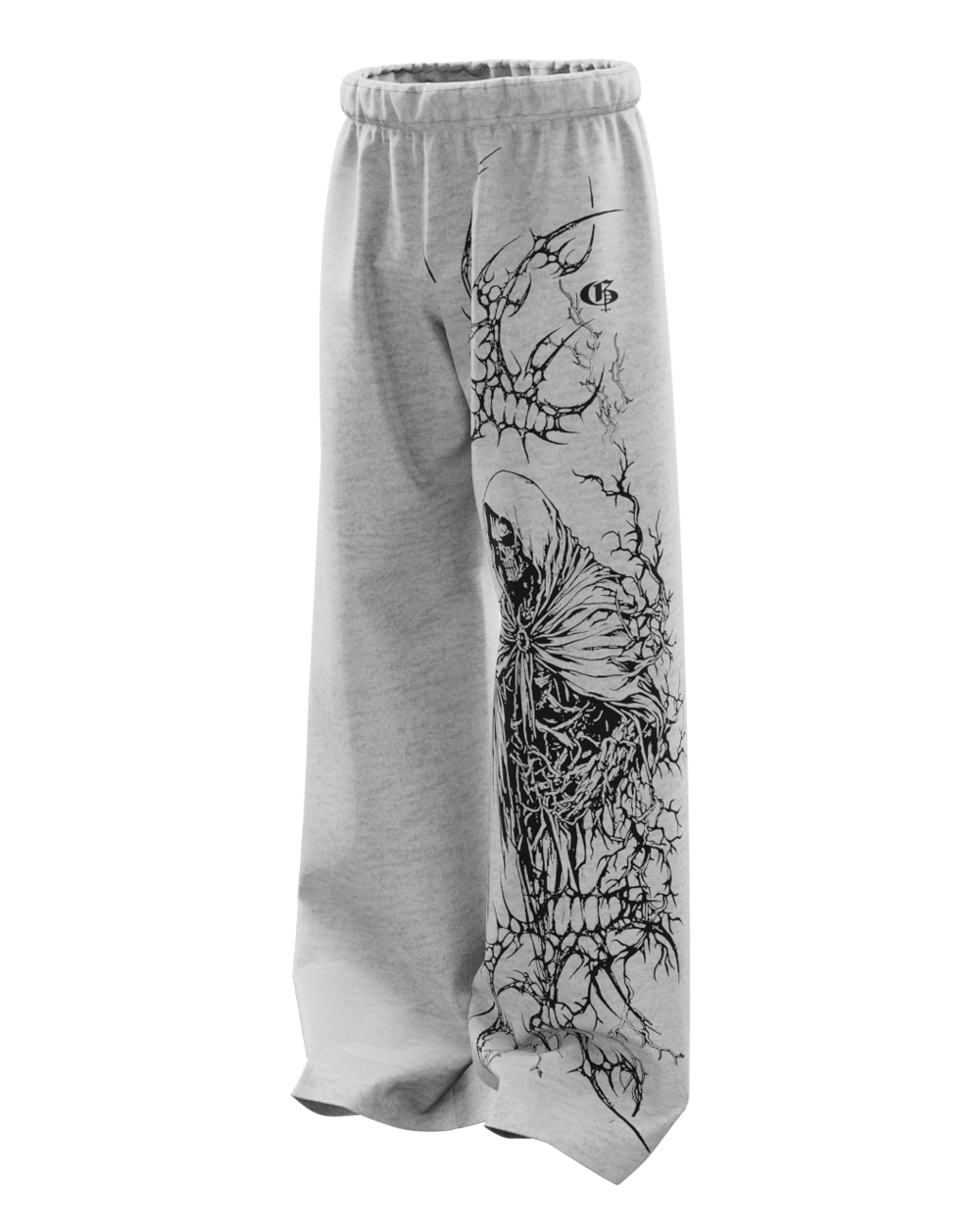 Duelist Grey Melange Unisex Straight Fit Baggy Pants