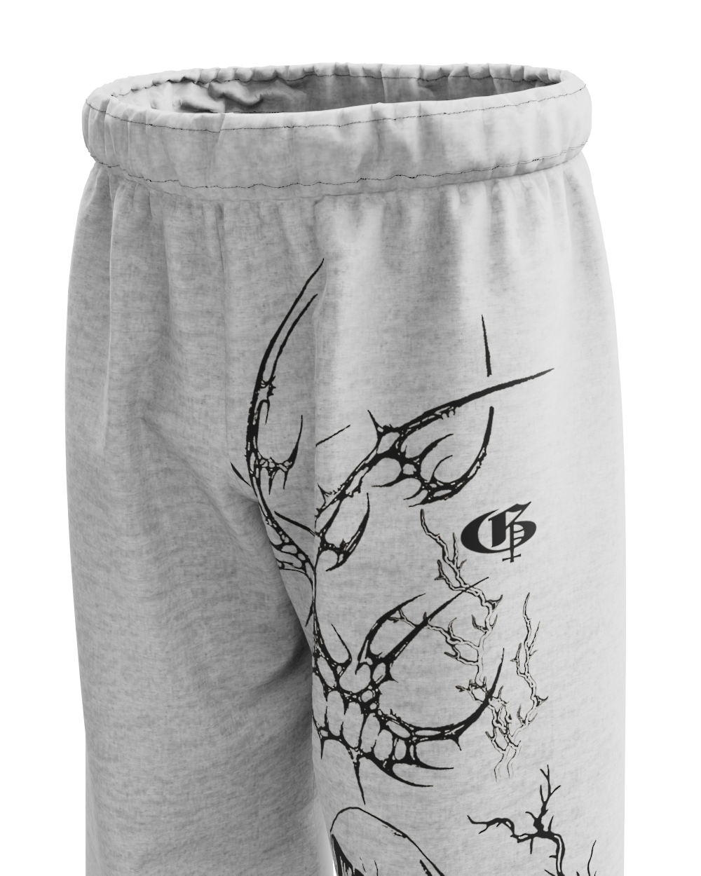 Duelist Grey Melange Unisex Straight Fit Baggy Pants