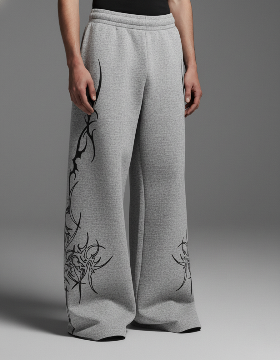 Greysigil Melange Unisex Straight Fit Baggy Pants