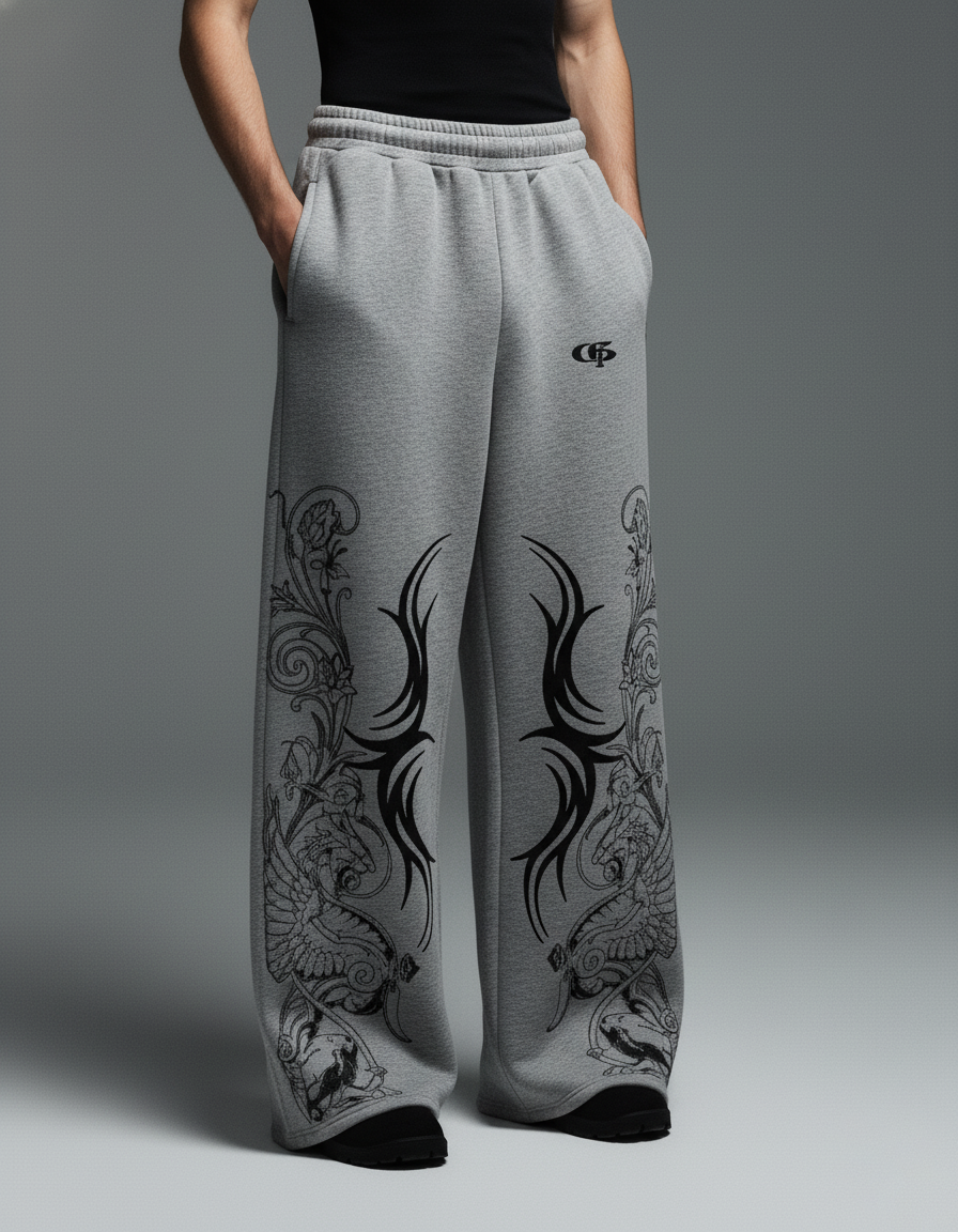 Rygor Melange Unisex Straight Fit Baggy Pants
