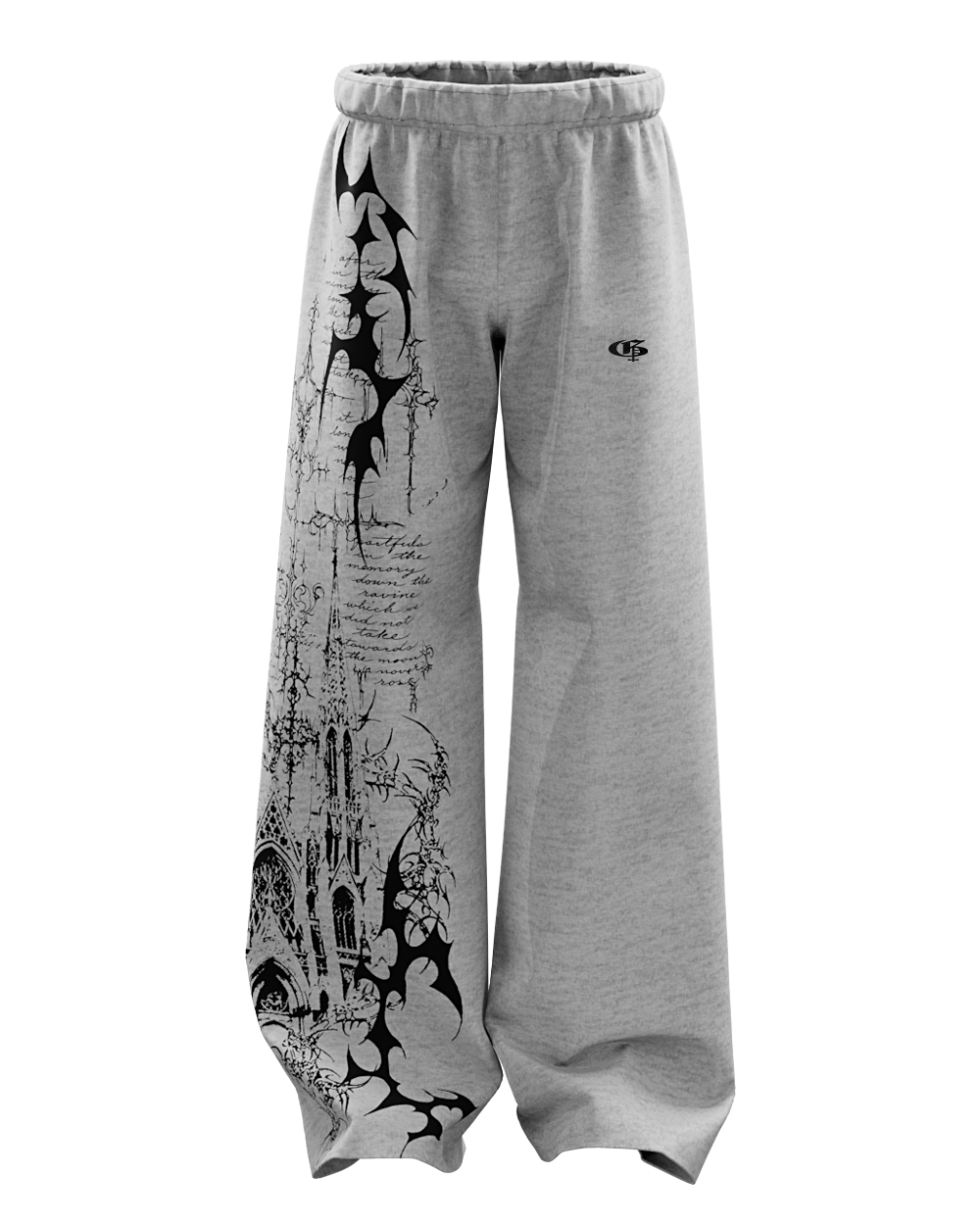 Scripture Grey Unisex Straight Fit Baggy Pants