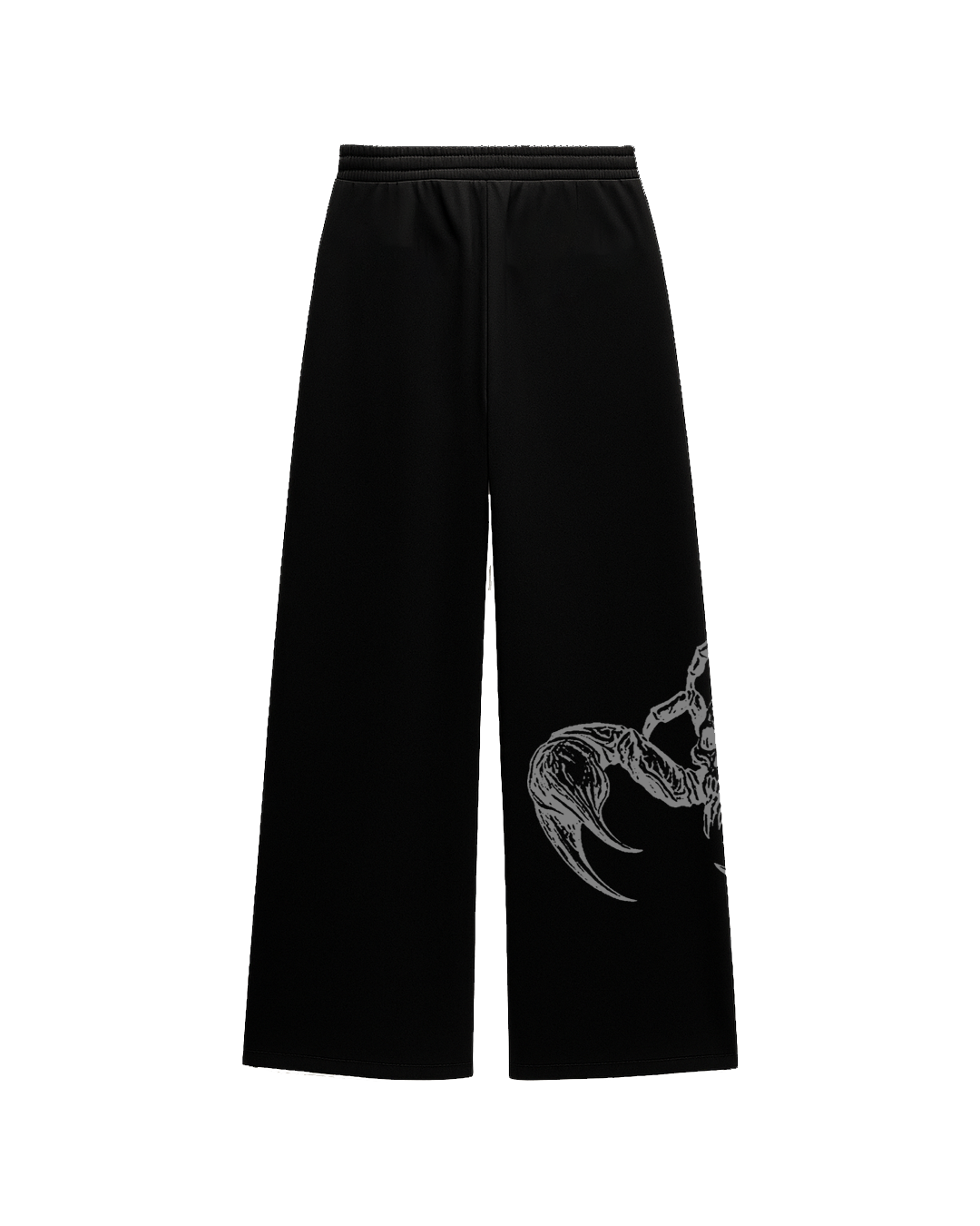 Skullpion Black Unisex Straight Fit Baggy Pants