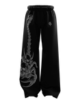 Skullpion Black Unisex Straight Fit Baggy Pants