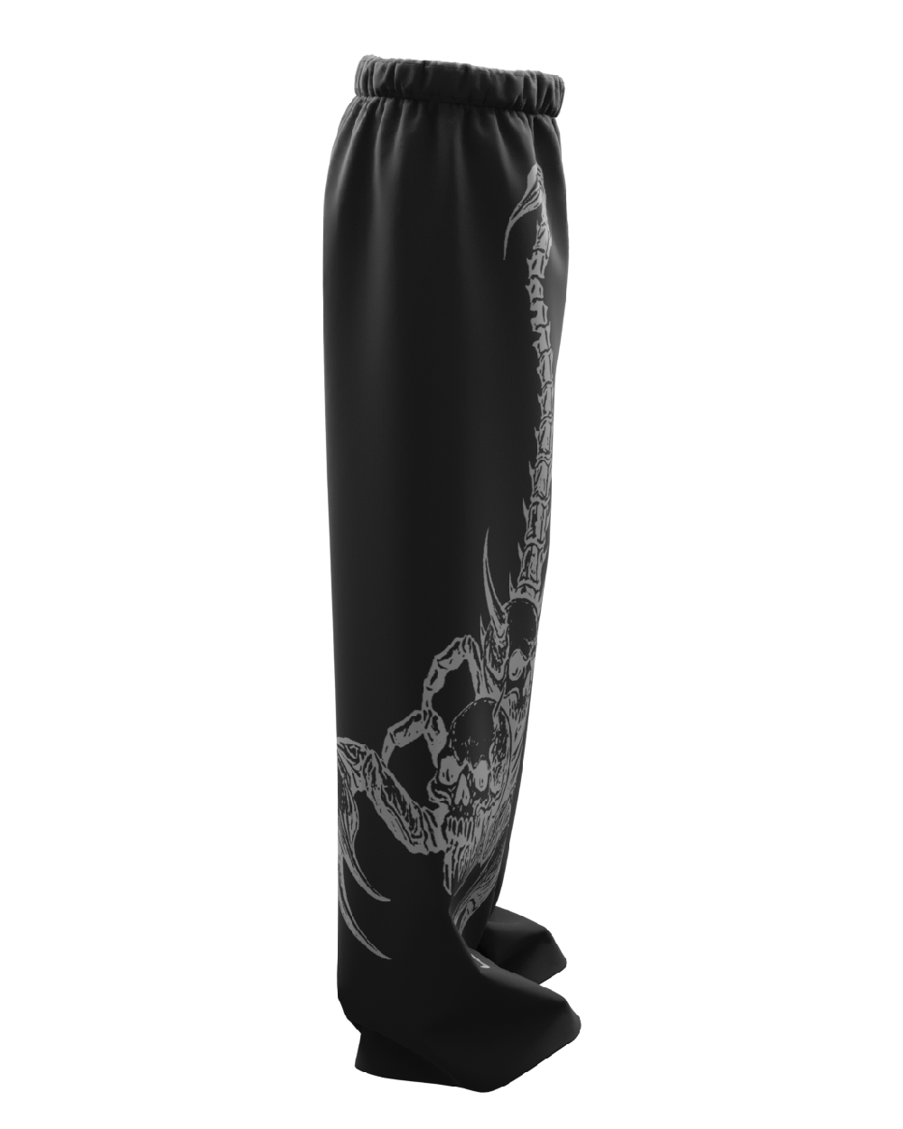 Skullpion Black Unisex Straight Fit Baggy Pants