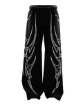 Vedha Black Unisex Straight Baggy Pants