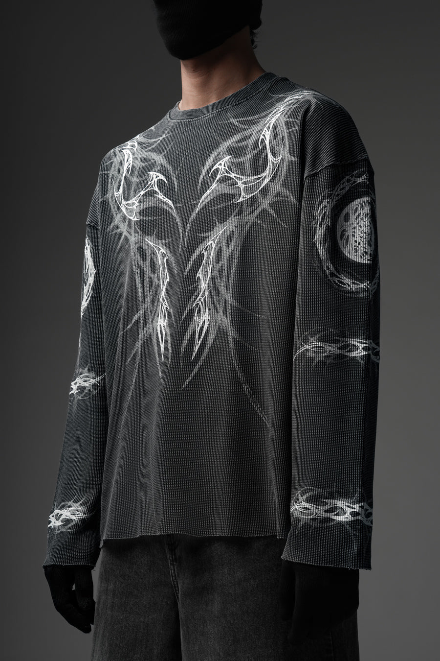 Malevolent Body - Waffle Fabric Full Sleeve T-shirt