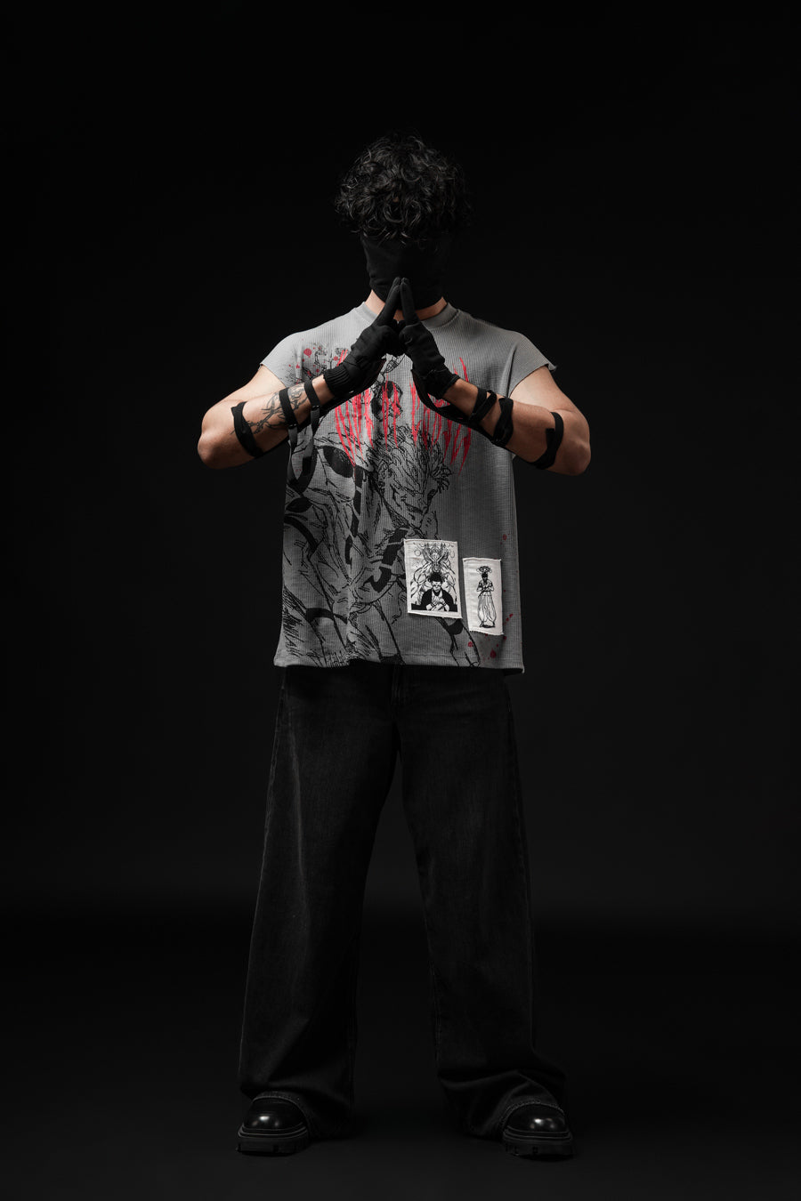 The Cursed One - Waffle Vest with Patchwork