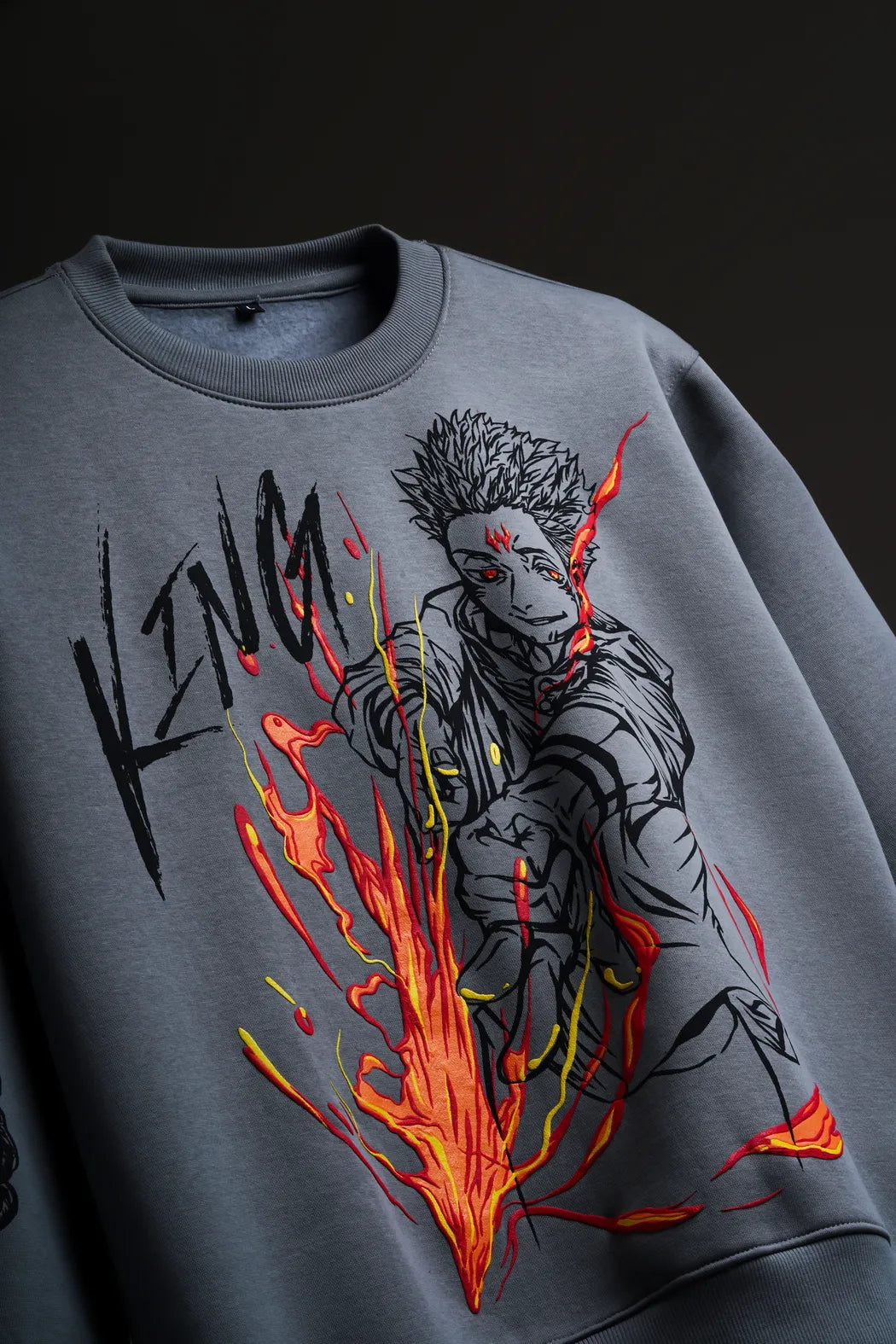 The Shibuya Incident – Anime Oversized Sweatshirt with Puff Print and Embroidery